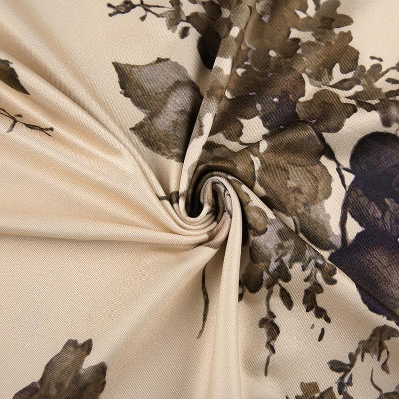 Sleeveless backless cowl neck flower pattern cami dress - Image 8