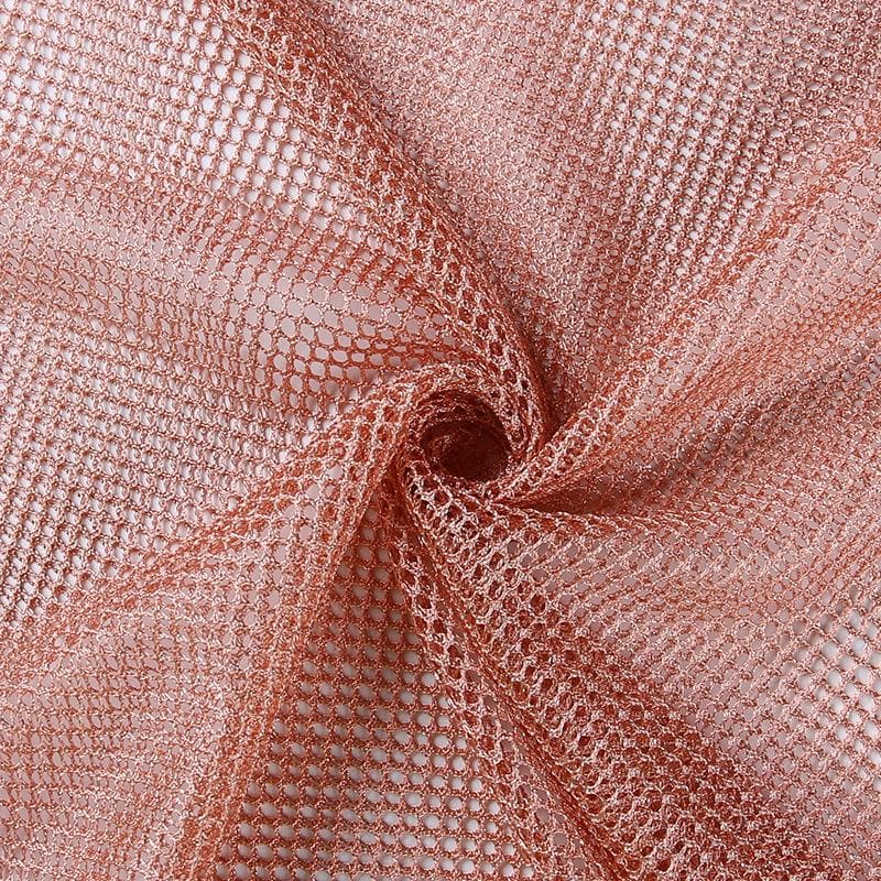 Long sleeve solid see through sheer mesh fluffy round neck mini dress - Image 8