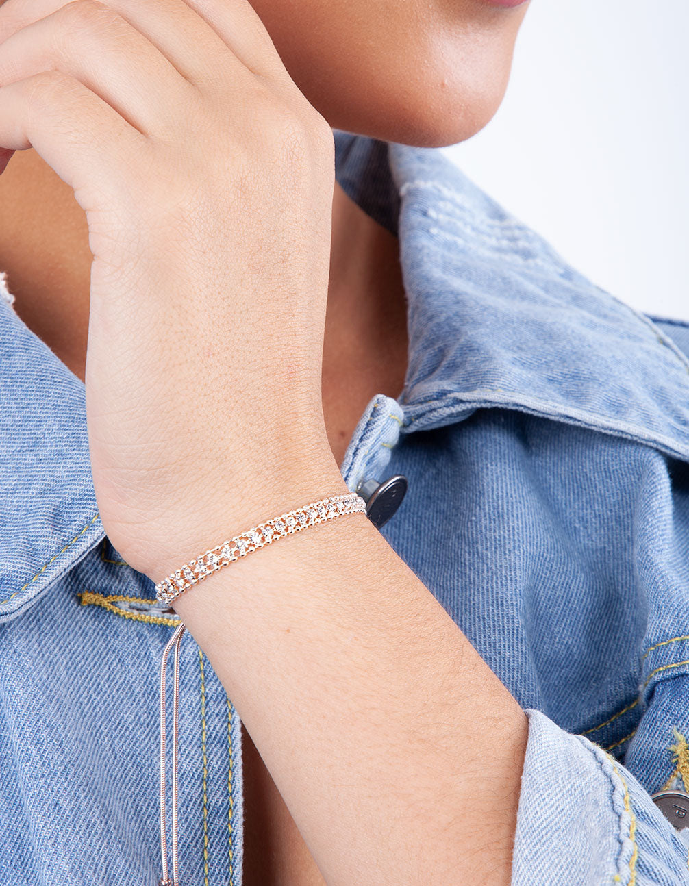 Rose Ball Toggle Tennis Bracelet