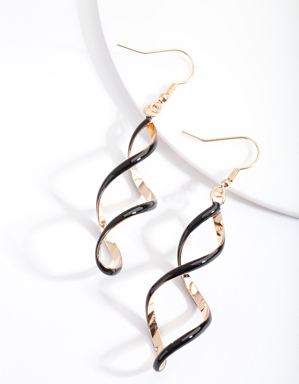 Black Spiral Earrings