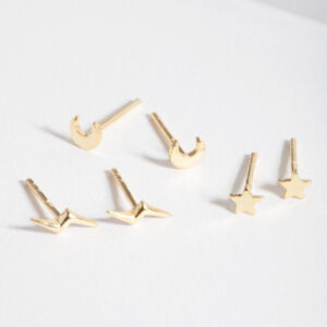 Celestial Stud Earrings Trio
