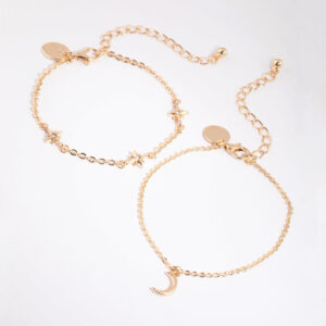 Moon Charm Bracelet Set
