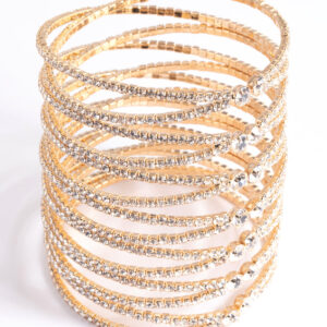 Cross Over Eight Row Cuff Bracelet