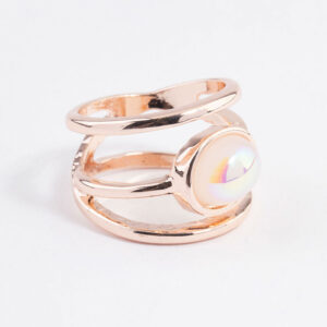 Rose Iridescent Oval Ring