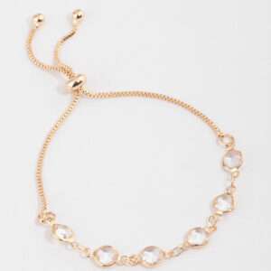 Circle Glass Stone Toggle Bracelet