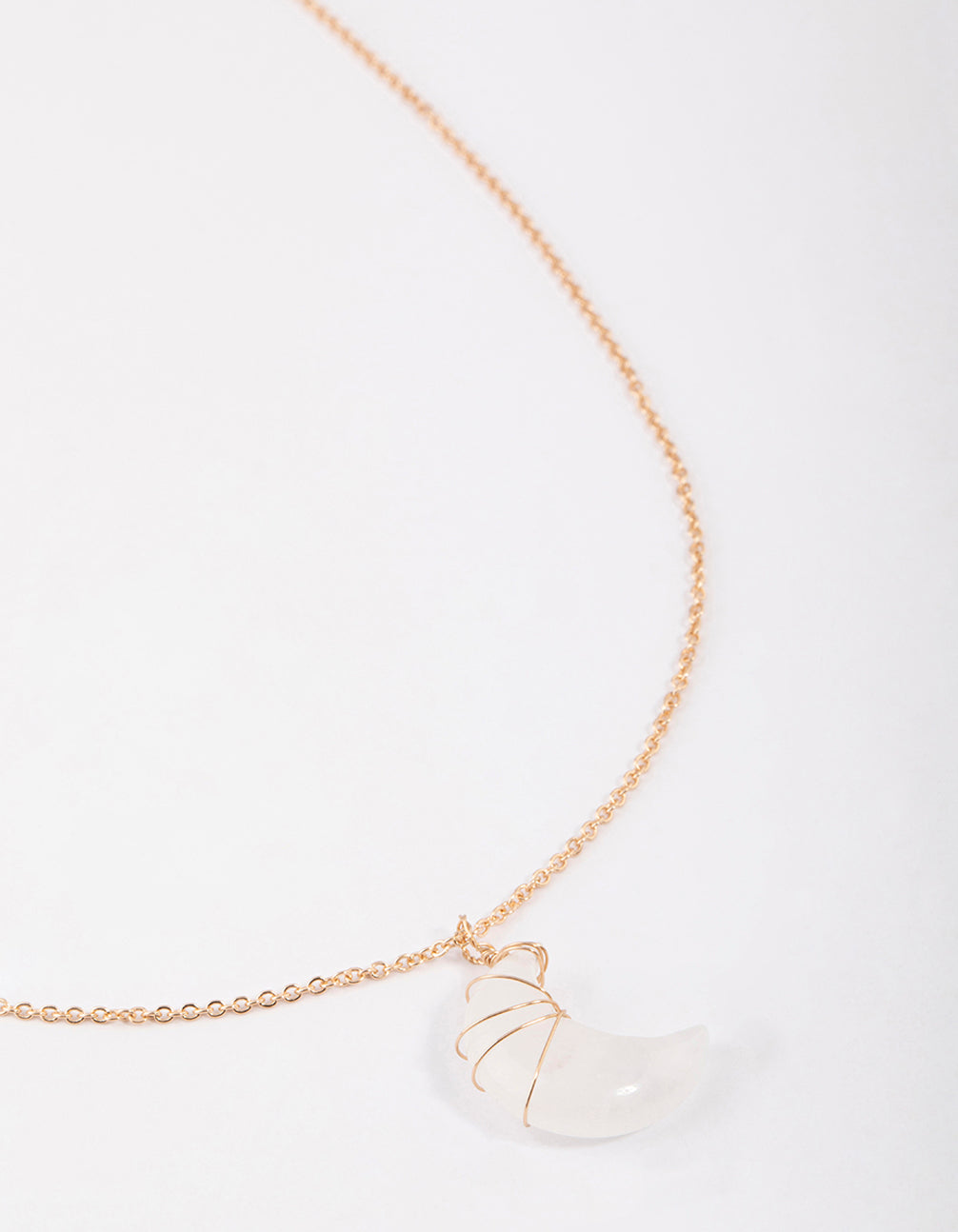 Clear Quartz Moon Necklace