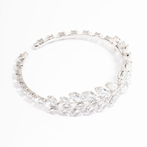 Rhodium Statement Marquise Wrist Cuff