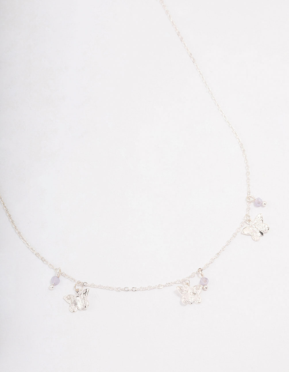 Butterfly Beaded Droplet Necklace