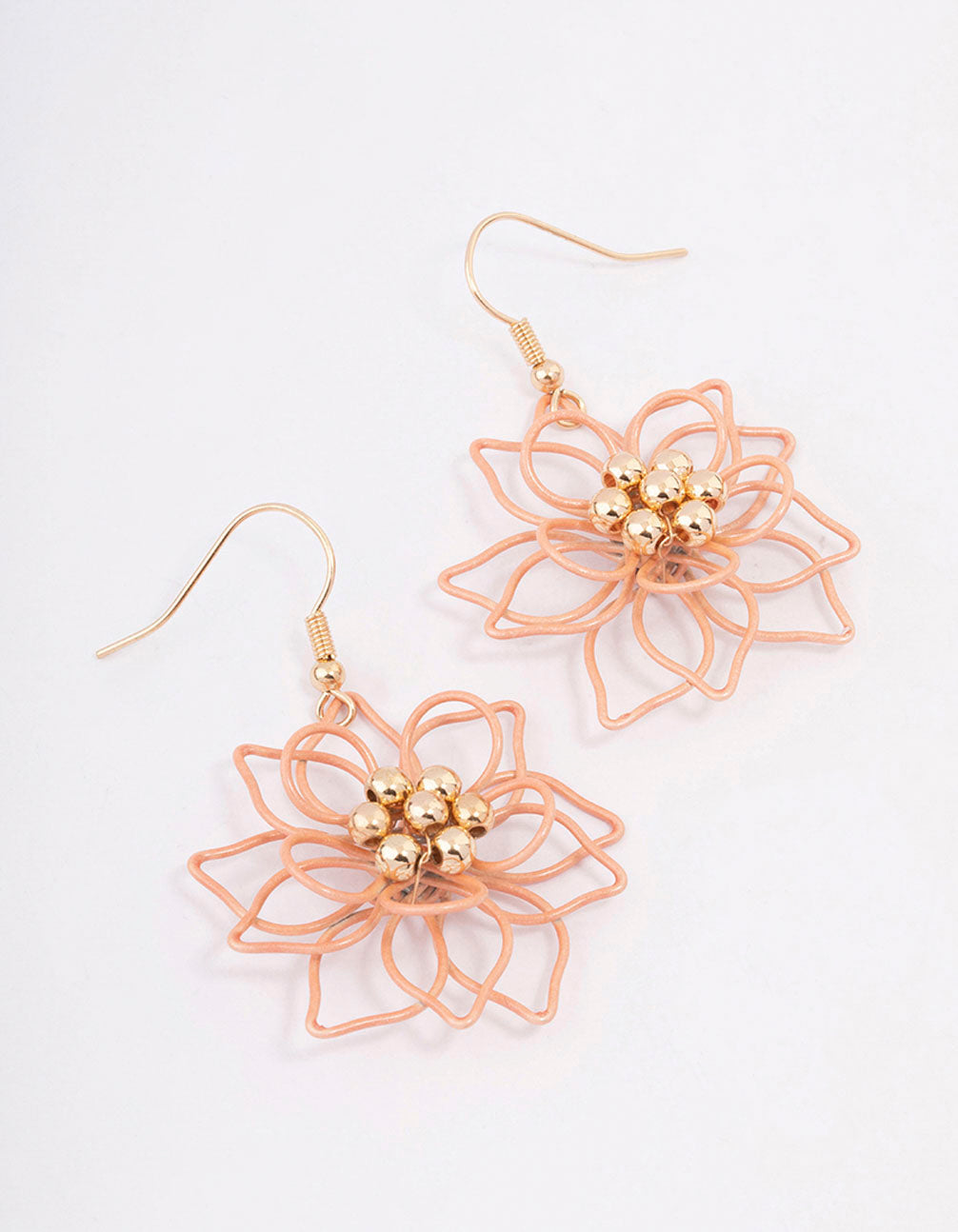 Wire Flower Drop Earrings