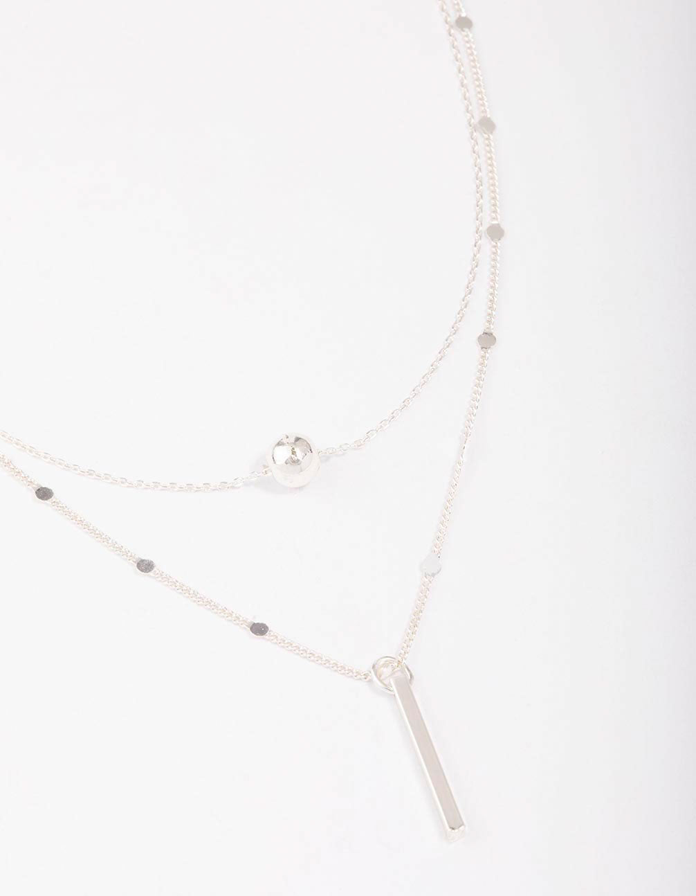 Bar & Ball Layered Necklace