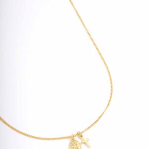 Mary Cross Charm Pendant Necklace