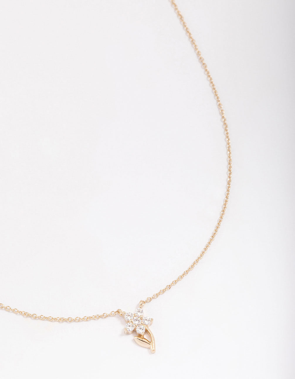Flower Stem Pendant Necklace
