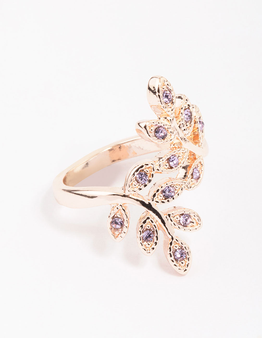 Rose Floral Leaf Wrap Ring
