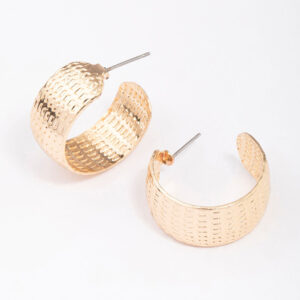 Stippled Wide Hoop Earrings