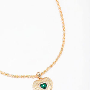 Twisted Rope Heart Pendant Necklace