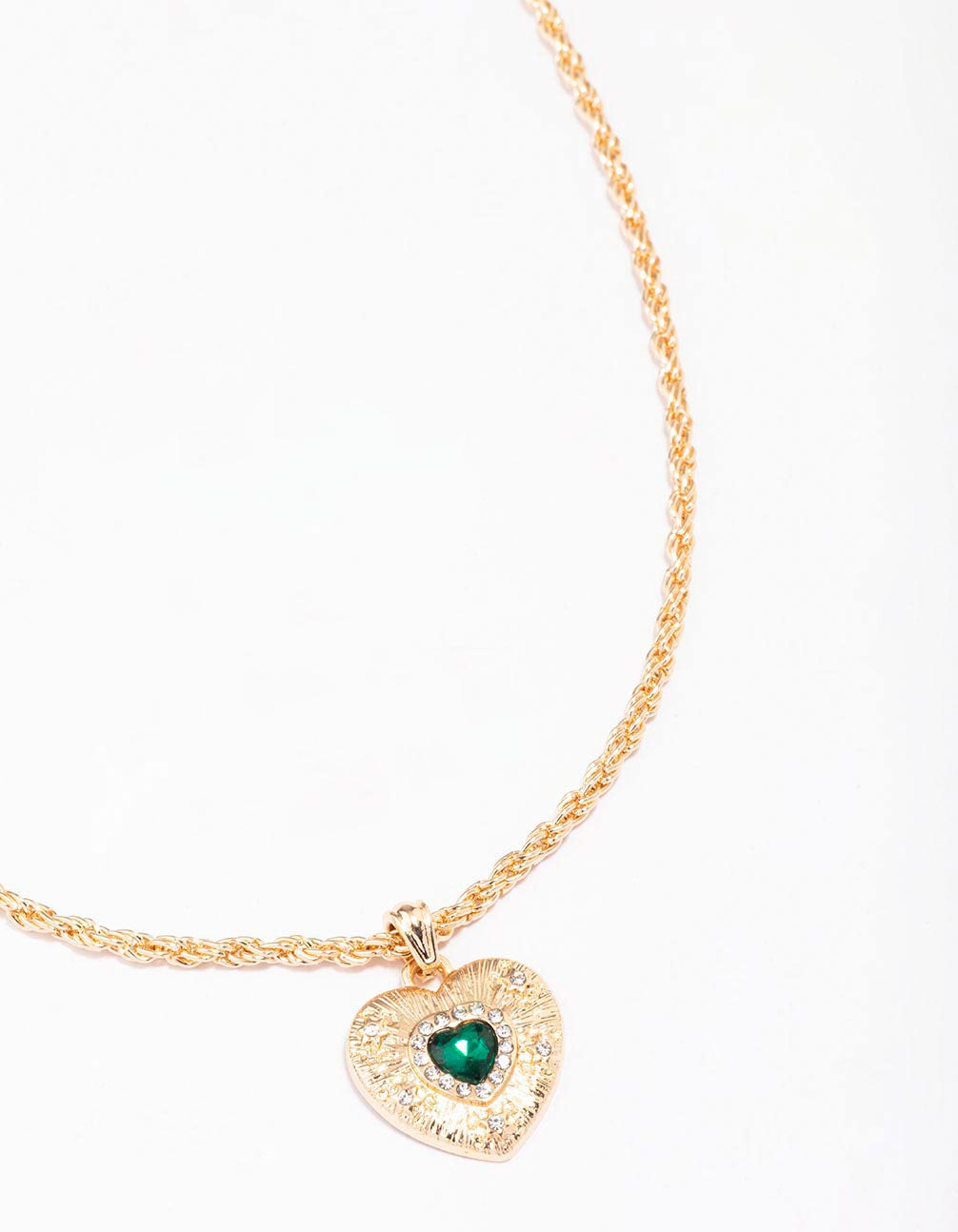 Twisted Rope Heart Pendant Necklace