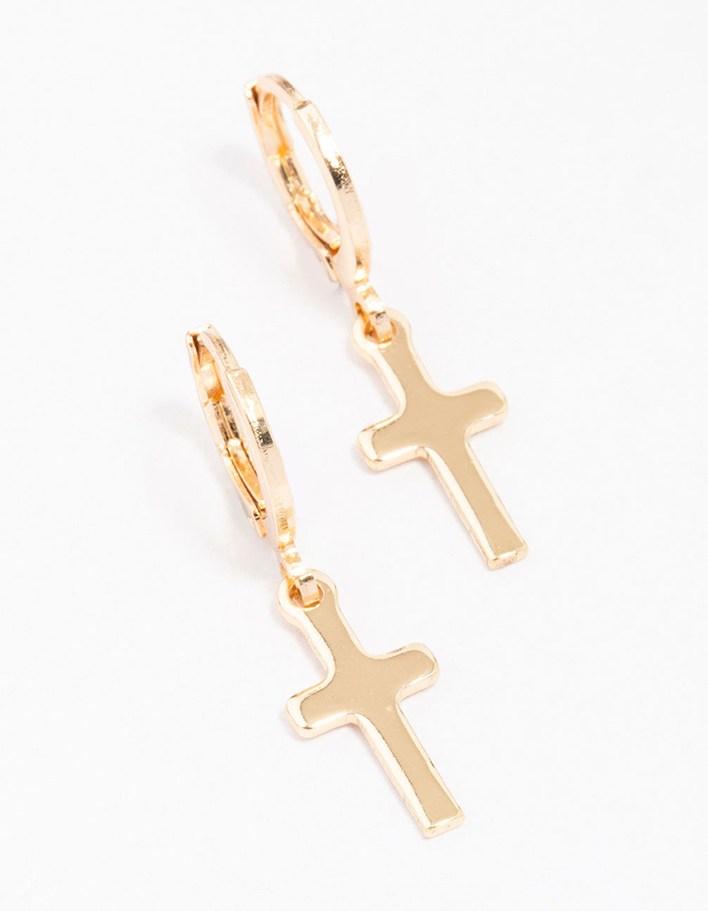 Plain Cross Hoop Earrings