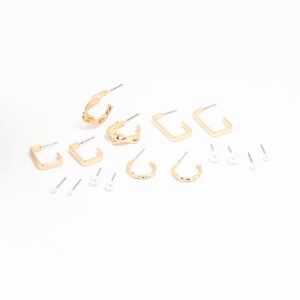 Pearl Bar Hoop Earring 8-Pack