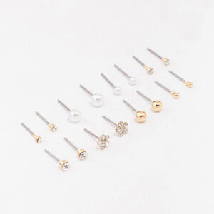 Flower & Pearl Earring 8-Pack