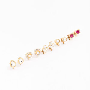 Jewel Stone Clip On Earring 5-Pack