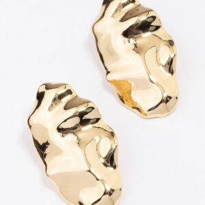 Hammered Oval Stud Earrings