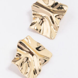 Warped Metal Stud Earrings