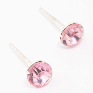 Pink Czech Crystal Small Stud Earrings