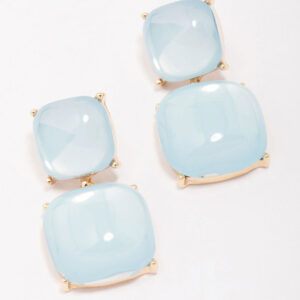Blue Puffy Stone Earrings