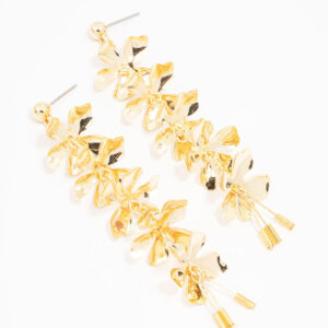 Linear Petal Drop Earrings